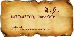 Mátéffy Jordán névjegykártya